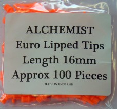 Alchemist Euro Lipped Tips Fluro Orange 16mm 100 pieces