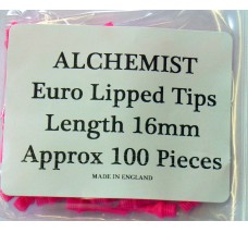 Alchemist Euro Lipped Tips Fluro Pink 16mm 100 pieces