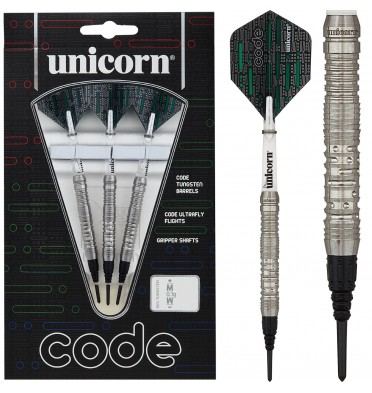 *Unicorn Code Darts - Soft Tip - Code Grip Pattern - Green - 22g-D9278
