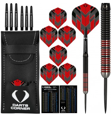 *Darts Corner BlackFin Darts - Steel Tip - M3 - Straight - Red - 22g-D0815
