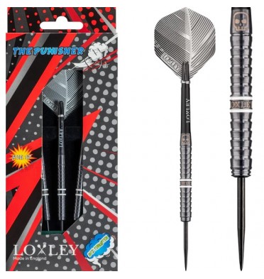 *Loxley The Punisher Darts - Steel Tip - Ringed - Black- 21g