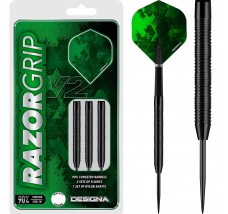 Designa Razor Grip V2 Darts - Steel Tip - M3 - Black - 25g-D5309