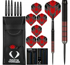 *Darts Corner BlackFin Darts - Steel Tip - M3 - Straight - Red - 26g-D0817