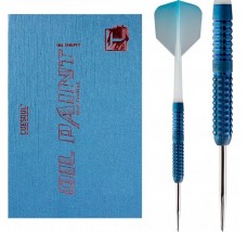 Cuesoul - Steel Tip Tungsten Darts - Blue Cocktail - Oil Paint Finish - 22g