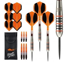 *Perfect Darts - Steel Tip - 90% Tungsten - Solarfox 3 - Torpedo - Black and Orange - 22g