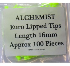 Alchemist Euro Lipped Tips Fluro Yellow 16mm 100 pieces
