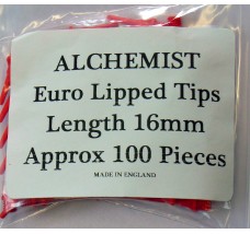 Alchemist Euro Lipped Tips Red 16mm 100 pieces