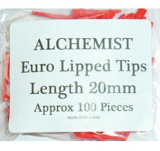 Alchemist Euro Lipped Tips Red 20mm 100 pieces